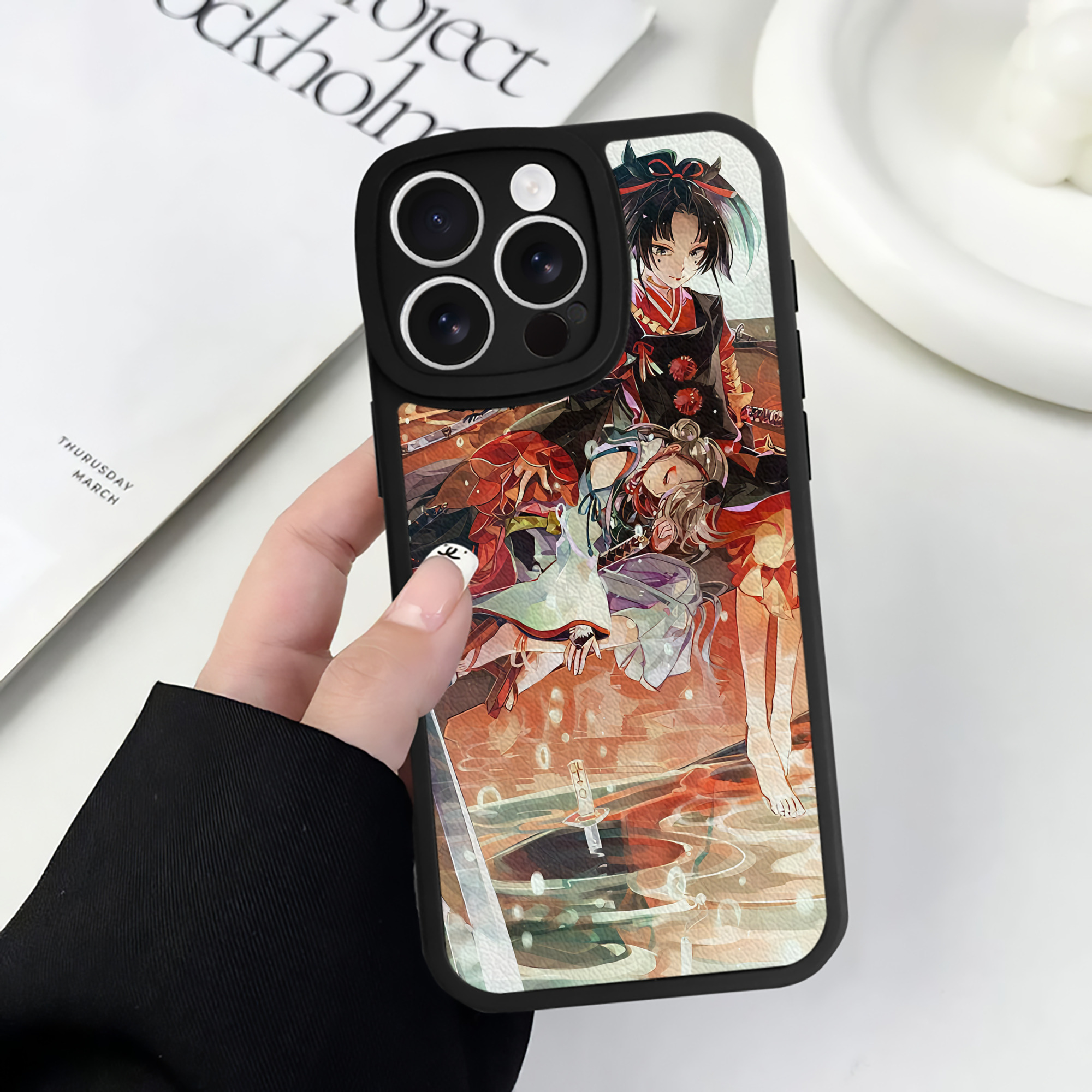 （画像用） 刀剣乱舞 Touken Ranbu 【iPhone 16シリーズ対応】シリコンスマホケース（レザー調） 材質：シリコン
